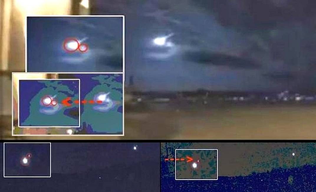 La bola de fuego enorme sobre el noreste de los Estados Unidos fue golpeada por un OVNI provocando su explosión